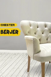LOVİSSE HOME Chester Kapitone Krem Berjer thumbnail 1