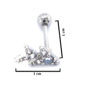 316L Çelik Zirkon Taşlı Ağaç Piercing PRC-192 thumbnail 5