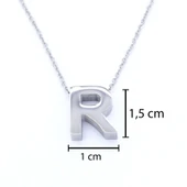 316L Çelik R Harf Kolye 55 cm KLY-549 thumbnail 3