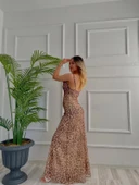 Kadın Leopar Desen Tül Elbise thumbnail 4