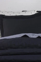 Washed Soft Çift Taraflı 6 Parça Çeyiz Seti Antrasit thumbnail 3