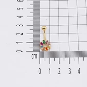 14 Ayar Renkli Taşlı Altın Göbek Piercing thumbnail 6