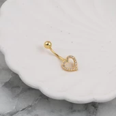 Kalp 14 Ayar Altın Kadın Göbek Piercing thumbnail 3