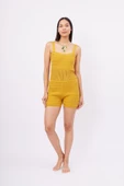 Peraluna IRIS JUMPSUIT Ajurlu Kadın Triko Tulum - Hardal thumbnail 1