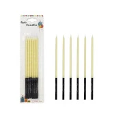Kalem Model Makaron Sarı Mum 15 cm 6 lı thumbnail 1