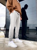 Unisex Şardonlu Eşofman Altı - Gri thumbnail 2