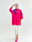 VıoShıne Kadın Oversize Saten Gömlek thumbnail 4