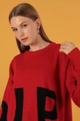 VioShine Kadın Oversize Baskılı Triko Kazak thumbnail 12