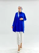 VıoShıne Kadın Oversize Saten Gömlek thumbnail 10