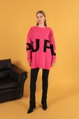 VioShine Kadın Oversize Baskılı Triko Kazak thumbnail 6