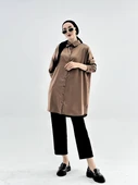 VıoShıne Kadın Oversize Saten Gömlek thumbnail 5