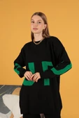 VioShine Kadın Oversize Baskılı Triko Kazak thumbnail 5