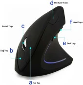 Alfalink Kablosuz Ergonomik Dikey Mouse 1600 DPI thumbnail 7