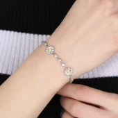 925 Ayar Gümüş Papatya Bileklik thumbnail 2