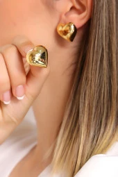 Biendes Çelik Küpe Gold - 18344.1815. thumbnail 3