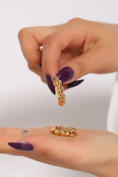 Sarmal Küpe Gold - 17229.1806. thumbnail 3