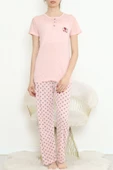 Düğmeli Pijama Takımı Pembe - 704.1287. thumbnail 1