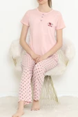 Düğmeli Pijama Takımı Pembe - 704.1287. thumbnail 3