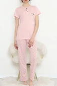 Düğmeli Pijama Takımı Pudra2 - 704.1287. thumbnail 4