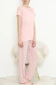 Düğmeli Pijama Takımı Pembe - 704.1287. thumbnail 5