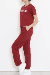 Jogger Eşofman Takımı Bordo - 16601.5238. thumbnail 3
