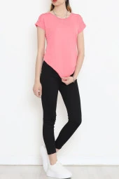 Omuz Dantelli Bluz Pembe - 18151.599. thumbnail 5
