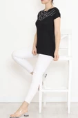 Pul Detaylı Bluz Siyah - 17143.599. thumbnail 5