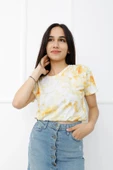 Batik Desenli Crop Sarı - 411.0311. thumbnail 3