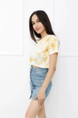 Batik Desenli Crop Sarı - 411.0311. thumbnail 1