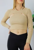Fitilli Likralı Bluz Bisküvi - 94817 thumbnail 1