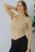 Fitilli Likralı Bluz Bisküvi - 94817 thumbnail 2