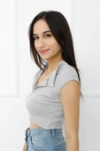 Hakim Yaka Dekolteli Crop Bady Gri - P-020498 thumbnail 2