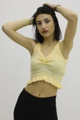 Bel Lastikli Triko Bluz Hardal - P-019708 thumbnail 1