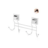 Tekno Tel EF-252 Yapışkanlı Banyo 4 lü Askı Bornozluk Krom thumbnail 1