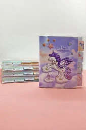 Unicorn Temalı A6 Not Defteri , Ayraçlı Ajanda -Mor thumbnail 1