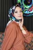 Yonca Desen Renkli Soft Pamuk Eşarp thumbnail 5
