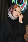 Abstrakt Desen Pembe Soft Pamuk Eşarp thumbnail 2
