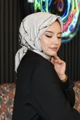 Mermer Desen Bej Soft Pamuk Eşarp thumbnail 2