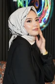 Mermer Desen Bej Soft Pamuk Eşarp thumbnail 3