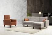 Minar Polya Köşe Takım+Berjer-Acık Gri 99+Kiremit thumbnail 1