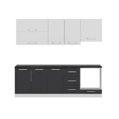 Minar 240 Cm Mutfak Dolabı Beyaz Antrasit 240-A6 thumbnail 5