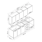 Minar 250 Cm Mutfak Dolabı Beyaz Dore 250-D5 thumbnail 8
