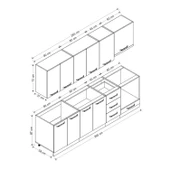 Minar 265 Cm Mutfak Dolabı Beyaz Dore 265-D5 thumbnail 8