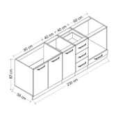 Minar 230 Cm Mutfak Dlb Byz Dore 230-D3-Alt thumbnail 8