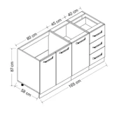 Minar 165 Cm Mutfak Dlb Byz Dore 165-D1-Alt thumbnail 8
