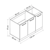 Minar 130 Cm Mutfak Dlb Byz 130-B1-Alt thumbnail 8