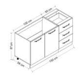 Minar 150 Cm Mutfak Dlb Byz 150-B2-Alt thumbnail 8