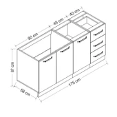 Minar 175 Cm Mutfak Dlb Byz Dore 175-D1-Alt thumbnail 8