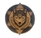 Şaman Kurt - Deri Peç - Arma - Leather Patch thumbnail 1