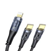 LinkTech K674 Multi 2in1 Type-C + Lightning PD 60W Hızlı Şarj Kablosu thumbnail 3